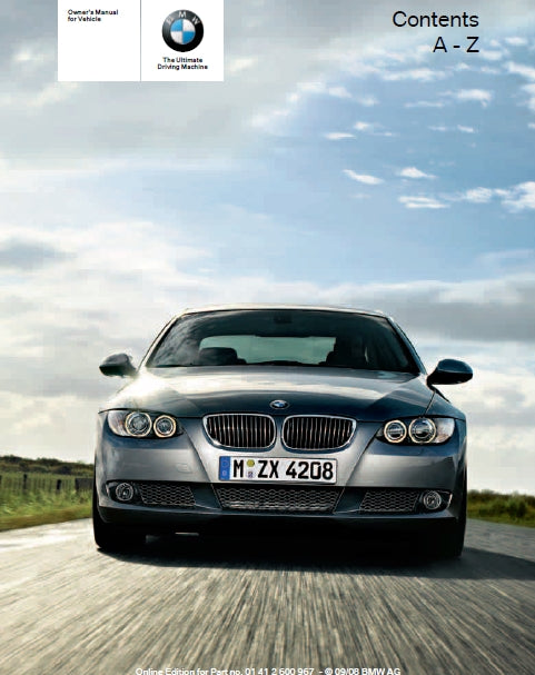 BMW 328i 328i X DRIVE 335i 335i X DRIVE MOTOR CAR OWNERS MANUAL 260 PAGES ENGLISH