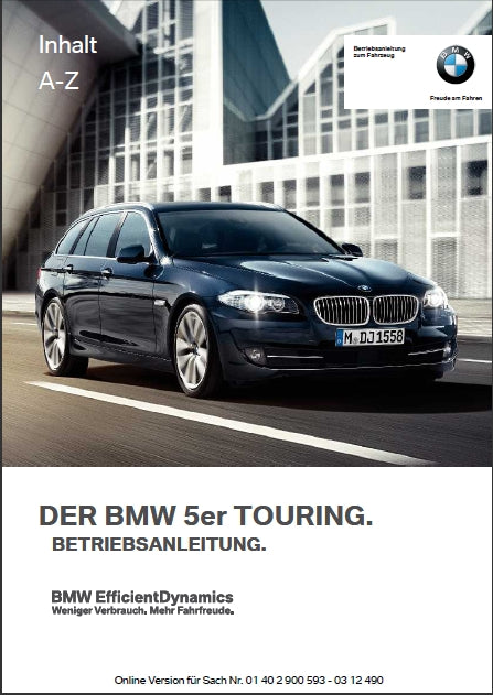 BMW 5er TOURING AUTO BETRIEBSANLEITUNG 370 SEITE DEUTSCH