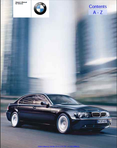 BMW 745i 745Li 760Li MOTOR CAR OWNERS MANUAL 229 PAGES ENGLISH
