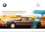 BMW 7 SERIE 1998 AUTO BETRIEBSANLEITUNG 246 SEITE DEUTSCH