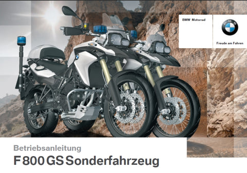 BMW F800GS 2015 SONDERFAHRZEUG MOTORRAD BETRIEBSANLEITUNG 192 SEITE DEUTSCH