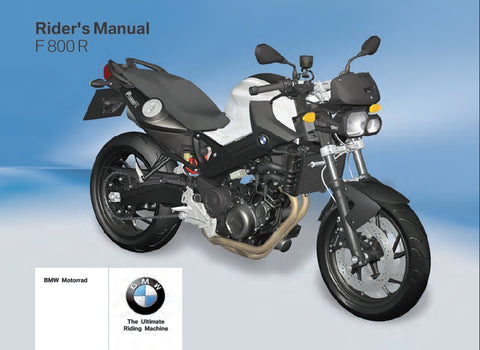 BMW F800R 2009 MOTORCYCLE RIDERS MANUAL 155 PAGES ENGLISH