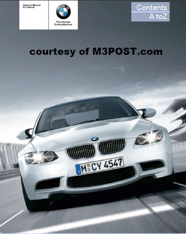 BMW M3 MOTOR CAR OWNERS MANUAL 2007 250 PAGES ENGLISH