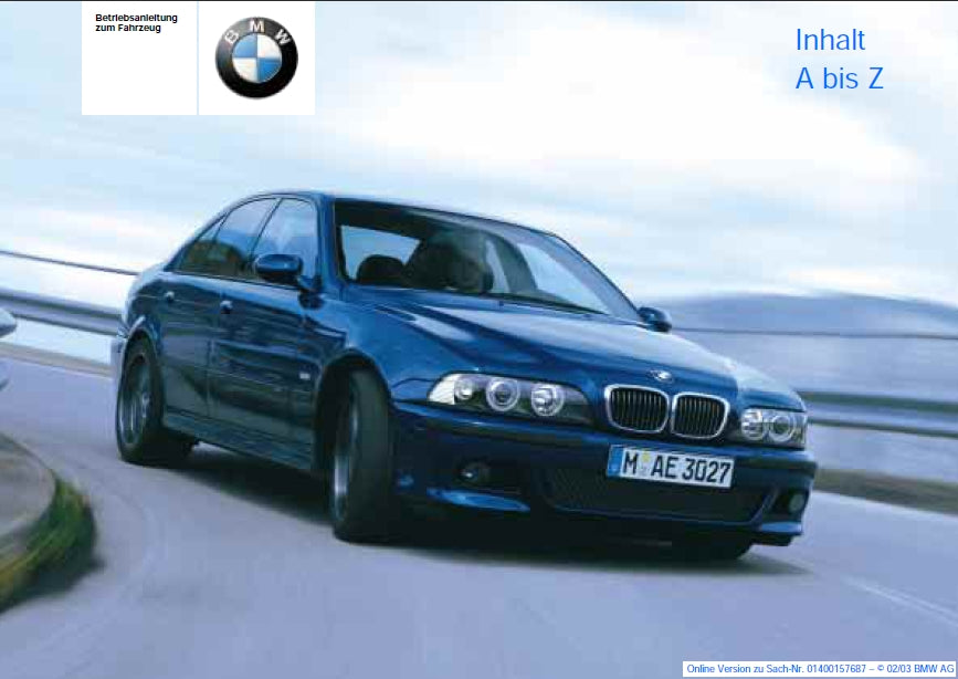 BMW M5 2002 AUTO BETRIEBSANLEITUNG 162 SEITE DEUTSCH