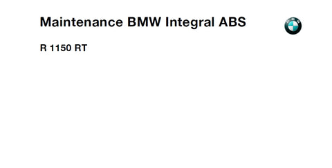 BMW R1150RT MOTORCYCLE MAINTENANCE MANUAL 96 PAGES ENGLISH