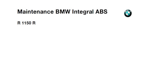 BMW R1150R MOTORCYCLE MAINTENANCE MANUAL 95 PAGES ENGLISH