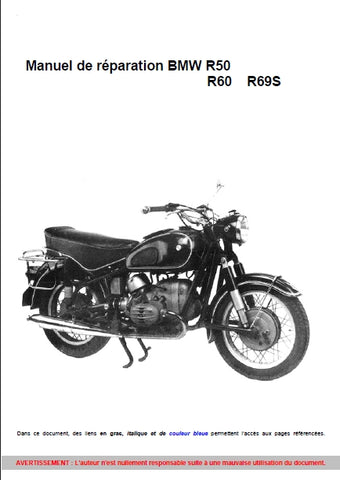 BMW R50 R60 R69S MOTO MANUAL DE REPARATION 64 PAGES FRANCAIS