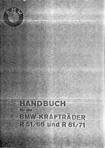 BMW R51 R66 R61 R71 KRAFTRADER MOTORRAD HANDBUCH 24 SEITE DEUTSCH