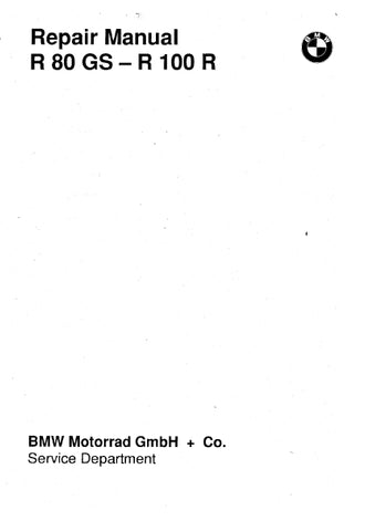 BMW R80GS R100R MOTORCYCLE REPAIR MANUAL 168 PAGES ENGLISH