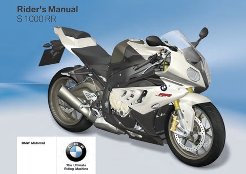 BMW S1000RR 2009 MOTORCYCLE RIDERS MANUAL 173 PAGES ENGLISH