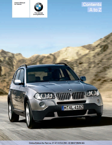 BMW X3 3.0i X3 3.0si MOTOR CAR OWNERS MANUAL 140 PAGES ENGLISH