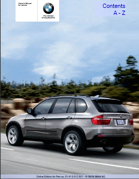 BMW X5 3.0i 4.8i 2006/2007 MOTOR CAR OWNERS MANUAL 272 PAGES ENGLISH