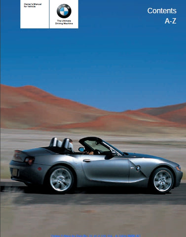 BMW Z42.5i Z43.0i MOTOR CAR OWNERS MANUAL 120 PAGES ENGLISH