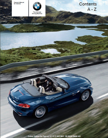 BMW Z4s DRIVE 30i Z4s DRIVE 35i MOTOR CAR OWNERS MANUAL 254 PAGES ENGLISH