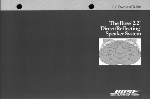 BOSE 2.2 DIRECT REFLECTING SPEAKER SYSTEM OWNER'S GUIDE 8 PAGES ENG