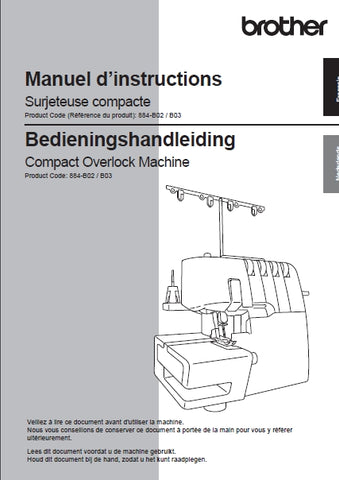 BROTHER 3034DWT MACHINE A COUDRE NAAIMACHINE MANUEL D'INSTRUCTIONS BEDIENINGSHANDLEIDING 76 PAGES FRANC NL