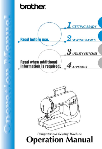 BROTHER 882-S60 SEWING MACHINE OPERATION MANUAL 111 PAGES ENG