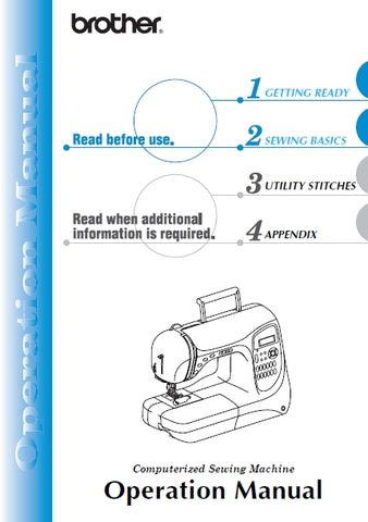 BROTHER 882-S64 SEWING MACHINE OPERATION MANUAL 159 PAGES ENGLISH
