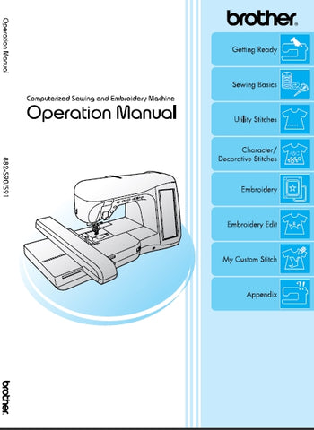 BROTHER 882-S90 882-S91 SEWING MACHINE OPERATION MANUAL 249 PAGES ENGLISH