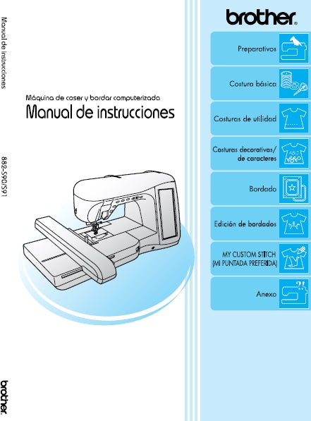 BROTHER 882-S90 882-S91 MAQUINA DE COSER MANUAL DE INSTRUCCIONES 250 PAGES ESP