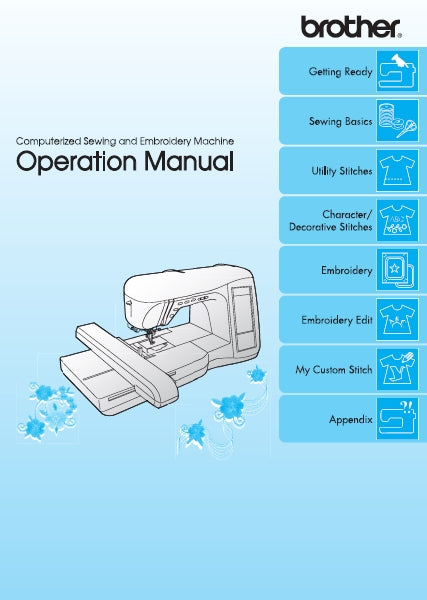 BROTHER 882-U70 882-U71 SEWING MACHINE OPERATION MANUAL 201 PAGES ENGLISH