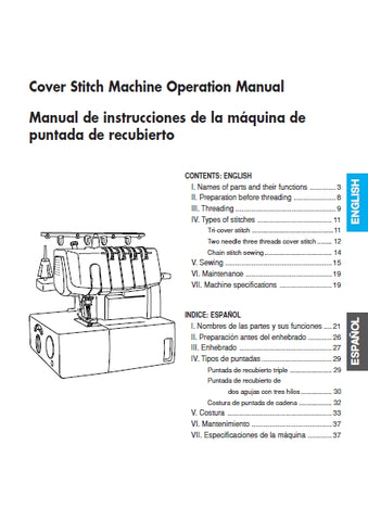 BROTHER 884-500 SEWING MACHINE OPERATION MANUAL 40 PAGES ENG ESP