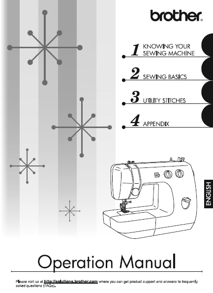 BROTHER 885-403 SEWING MACHINE OPERATION MANUAL 96 PAGES ENGLISH