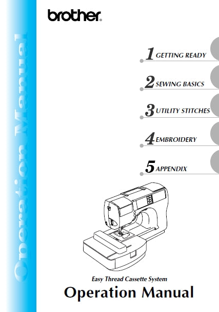 BROTHER 885-S13 SEWING MACHINE OPERATION MANUAL 166 PAGES ENGLISH