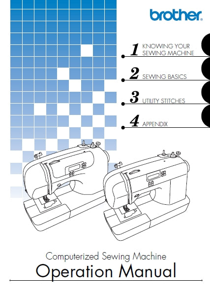 BROTHER 885-S33 885-S34 885-S36 885-S37 SEWING MACHINE OPERATION MANUAL 68 PAGES ENGLISH