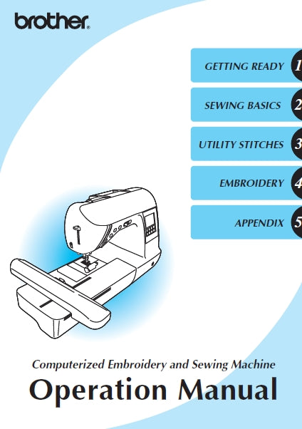 BROTHER 885-U02 SEWING MACHINE OPERATION MANUAL 204 PAGES ENG