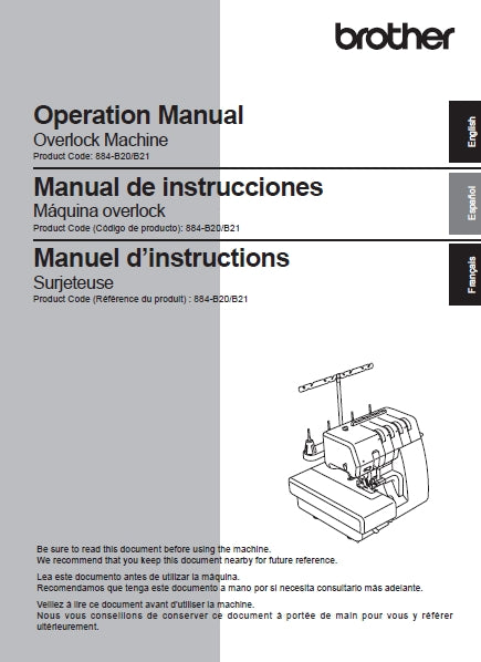 BROTHER AIRFLOW 3000 MACHINE A COUDRE MAQUINA DE COSER SEWING MACHINE MANUEL D'INSTRUCTIONS MANUAL DE INSTRUCCIONES OPERATION MANUAL 116 PAGES FRANC ESP ENG