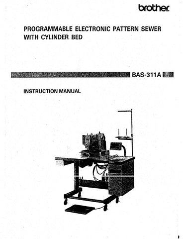 BROTHER BAS-311A SEWING MACHINE INSTRUCTION MANUAL BOOK 30 PAGES ENG