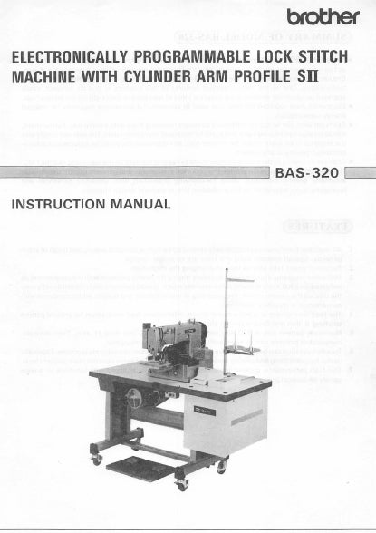 BROTHER BAS-320 SEWING MACHINE INSTRUCTION MANUAL 22 PAGES ENG