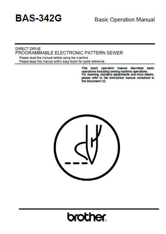 BROTHER BAS-342G SEWING MACHINE OPERATION MANUAL BOOK 44 PAGES ENG