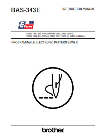 BROTHER BAS-343E SEWING MACHINE INSTRUCTION MANUAL BOOK 66 PAGES ENG