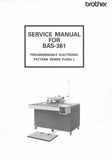 BROTHER BAS-361 SEWING MACHINE SERVICE MANUAL 109 PAGES ENGLISH