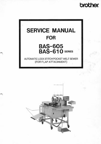 BROTHER BAS-605 BAS-610 SEWING MACHINE SERVICE MANUAL 129 PAGES ENGLISH