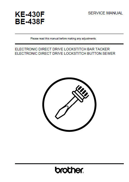 BROTHER BE-438F KE-430F SEWING MACHINE SERVICE MANUAL BOOK 184 PAGES ENG