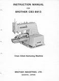 BROTHER CB3-B913 SEWING MACHINE INSTRUCTION MANUAL 10 PAGES ENG