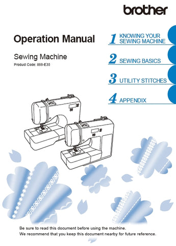 BROTHER CS7205 SEWING MACHINE OPERATION MANUAL 76 PAGES ENG