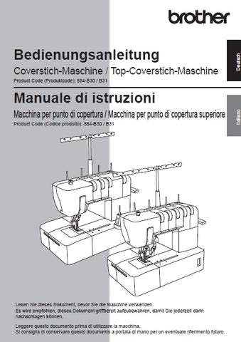 BROTHER CV3440 NAHMASCHINE MACCHINA DA CUCIRE BEDIENUNGSANLEITUNG MANUALE D'ISTRUZIONE 68 SEITE DE IT