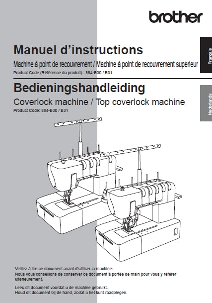 BROTHER CV3440 MACHINE A COUDRE NAAIMACHINE MANUEL D'INSTRUCTIONS BEDIENINGSHANDLEIDING 68 PAGES FRANC NL