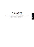 BROTHER DA-9270 SEWING MACHINE INSTRUCTION MANUAL BOOK 33 PAGES ENG