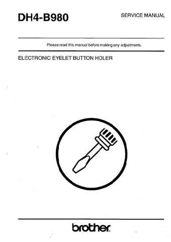 BROTHER DH4-B980 SEWING MACHINE SERVICE MANUAL BOOK 137 PAGES ENG