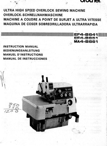 BROTHER EF4-B641 EF4-B651 MA4-B661 SEWING MACHINE INSTRUCTION MANUAL BOOK 24 PAGES ENG DE FR ESP