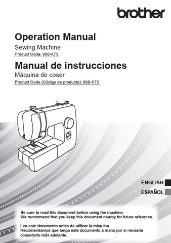 BROTHER GX37 SEWING MACHINE MAQUINA DE COSER OPERATION MANUAL 108 PAGES ENG ESP