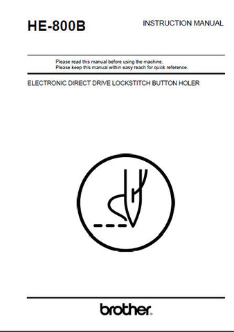 BROTHER HE-800B SEWING MACHINE INSTRUCTION MANUAL BOOK 106 PAGES ENG