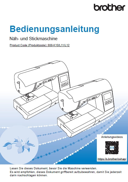 BROTHER INNOV-IS F580 NAHMASCHINE BEDIENUNGSANLEITUNG 124 SEITE DE