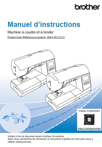 BROTHER INNOV-IS F580 MACHINE A COUDRE MANUEL D'INSTRUCTIONS 124 PAGES FRANC