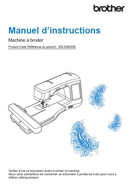 BROTHER INNOV-IS V3LE MACHINE A COUDRE MANUEL D'INSTRUCTIONS 180 PAGES FRANC